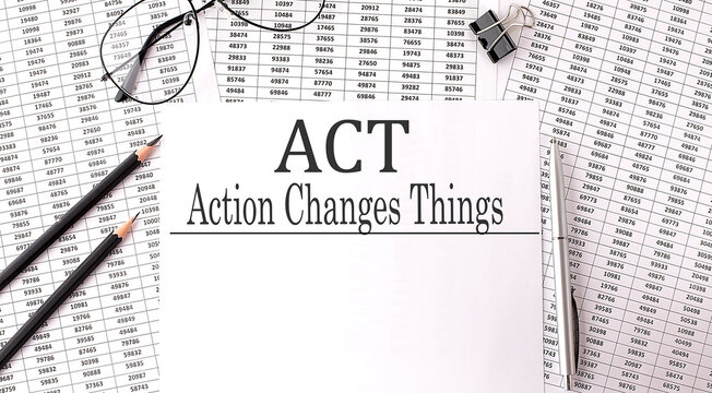 Paper with ACT- Action, Changes, Things on the chart