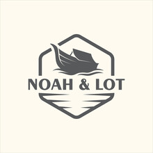 Vintage Noah Ark Logo Illustration Design