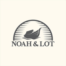 Vintage Noah Ark Logo Illustration Design