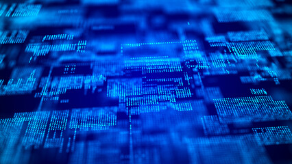 Poster - Abstract Digital Background Science Technology Networks Big Data Link 3D rendering.