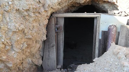 Wall Mural - Portal to Mine Shaft in Toulon Nevada - Shallow Depth of Field