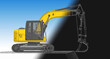 Leinwandbild Motiv excavator machinery concept 3d illustration