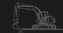 Excavator Machinery Concept 3d Illustration