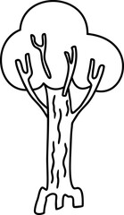 Canvas Print - Coloring page with cartoon tree