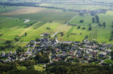 Fototapete - Hiking in the hills with beautiful views into the valley. Summer mountains. 