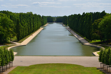 Hauts-de-Seine, France. A canal in the gardens of Sceaux Park. August 24, 2021.