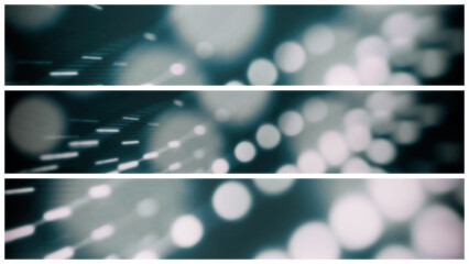 Wall Mural - Triptych of Twinkling Lights in Dark Space. Abstract Background.