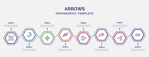 Poster - infographic template with icons and 8 options or steps. infographic for arrows concept. included exp