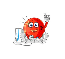 Sticker - bowling ball playing video games. cartoon character