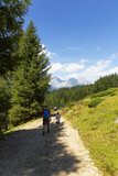 Fototapeta Natura - Wonderful mountain trekking route in South Tyrol. Beautiful natural landscapes.