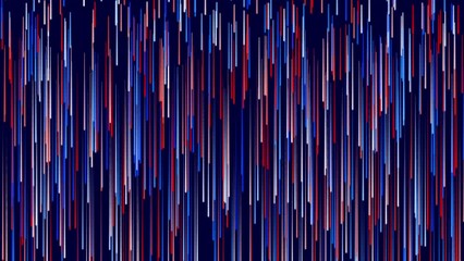 Poster - Rain animation background with stripes. Motion. Colorful cyber rain on black background. Multi-colored lines create modern rain background