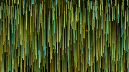 Poster - Animation of colorful rain in futuristic style. Motion. Background with vertical stripes of colorful rain. Cyber rain on black background