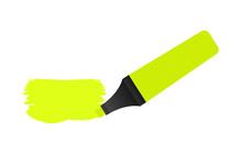Highlighter Pen Marker Set. School Tools. Office Supplies. Vector Stock Illustration.