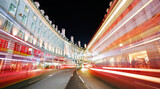 Fototapeta Londyn - Night view of Regent Street with Christmas Lights