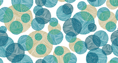 Wall Mural - Scribble circle shapes of lines seamless pattern graphic design