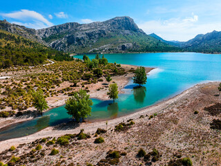 Sticker - Aerial image of lake Cuber on Mallorca 