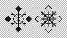 Black Snowflake Icon Isolated On Transparent Background. Merry Christmas And Happy New Year. Vector