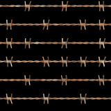 A 3D illustration of rusty barbed wire