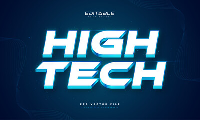 Wall Mural - high tech text style in white and blue 3d effect