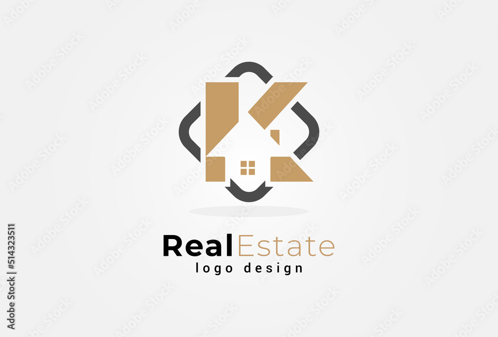 Real Estate Logo, Letter K with home combination, suitable for ...