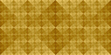 Seamless Gold Foil Geometric Diamonds Mosaic Motif Background Texture. Modern Luxury Wall Or Floor Tiles Abstract Gilded Age Wallpaper. Golden Christmas Wrapping Paper Repeat Pattern. 3D Rendering.
