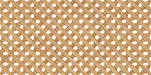 Seamless Wood Diamond Lattice Or Trellis Background Texture Isolated On White. Tileable Light Brown Redwood, Pine Or Oak Woven Diagonal Crosshatch Fence Planks Pattern. 3D Rendering..