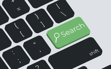 Fototapete - Search button on keyboard keys vector. Simple style