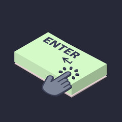 Aufkleber - 3D keyboard buttons enter. Click key on laptop keyboard