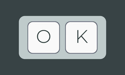 Aufkleber - Computer keyboard key with key ok. Keyboard keys icon button