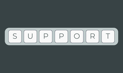Fototapete - Computer keyboard key with key support. Keyboard keys icon button