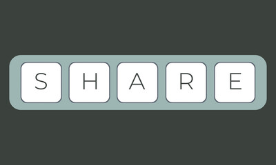 Fototapete - Share keyboard keys button close-up. Keyboard keys icon button vector