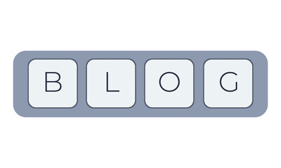 Aufkleber - Computer keyboard key with key blog. Keyboard keys icon button