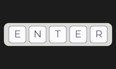 Aufkleber - Computer keyboard key with key enter. Keyboard keys icon button