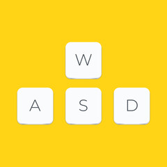 Aufkleber - WASD computer keyboard buttons. Desktop interface. Web icon. Gaming and cybersport