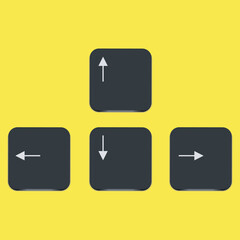 Fototapete - Computer gamer keyboard, WASD keys, vector illustration. WASD keys, game control keyboard buttons. Gaming and cybersport symbol.