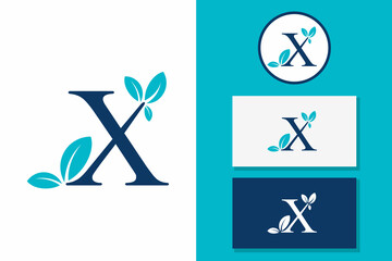 Wall Mural - letter X leaf logo icon design vector