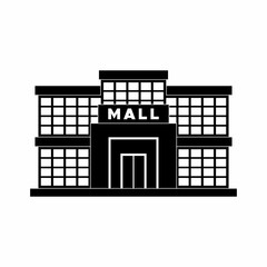 Wall Mural - mall building icon, mall building vector sign symbol