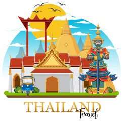 Poster - Bangkok Thailand Landmarks Logo Banner