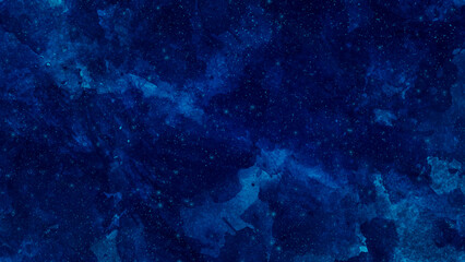 Wall Mural - Artistic hand painted multi layered dark blue background. dark blue nebula sparkle purple star universe in outer space horizontal galaxy on space. navy blue watercolor and paper texture. wash aqua
