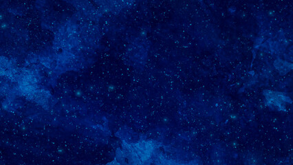 Wall Mural - Artistic hand painted multi layered dark blue background. dark blue nebula sparkle purple star universe in outer space horizontal galaxy on space. navy blue watercolor and paper texture. wash aqua