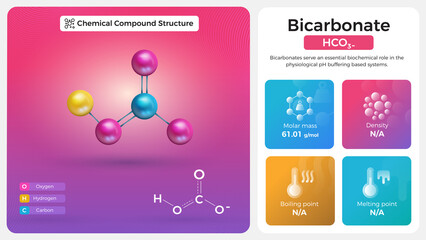 Canvas Print - Bicarbonate Properties and Chemical Compound Structure