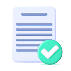 Poster - 3D Paper Blank with Checklist Symbol.