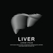 © Designer ASK - Human liver medical structure. Creative simple line art Vector logo liver silhouette on a dark background. liver care logo vector template suitable for organization, company, or community. EPS 10