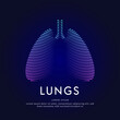 Human lungs medical structure. Vector logo lungs color silhouette on a dark background. EPS 10