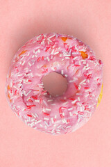 Canvas Print - Donut on pink background