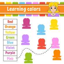 Learning Colors. Education Developing Worksheet. Activity Page With Pictures. Game For Children. Isolated Vector Illustration. Funny Character. Cartoon Style.