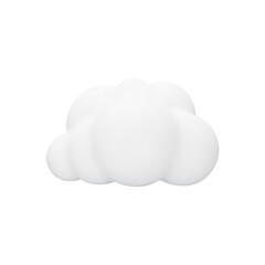 Poster - Cloud 3d icon. Isolated object on a transparent background