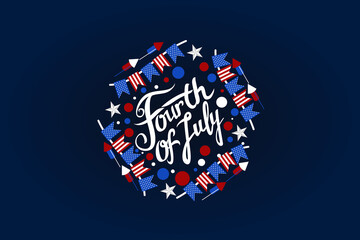 Independence day of the USA 4 th july. Happy independence day vector lllustration. Suitable for greeting card, poster and banner.