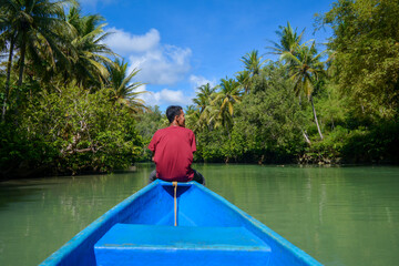 maron river and a young man