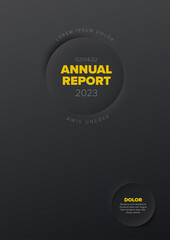 Wall Mural - Annual minimalistic report dark cover template